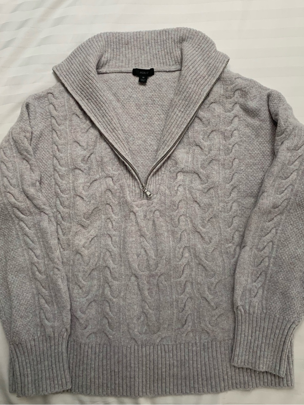J.Crew Cable-Knit Half-Zip Sweater in Supersoft Yarn, medium - Picture 4 of 7